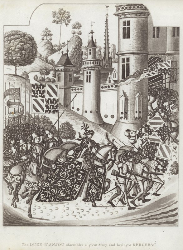 The Duke of Anjou assembles a Great Army and Besieges Bergerac by English School