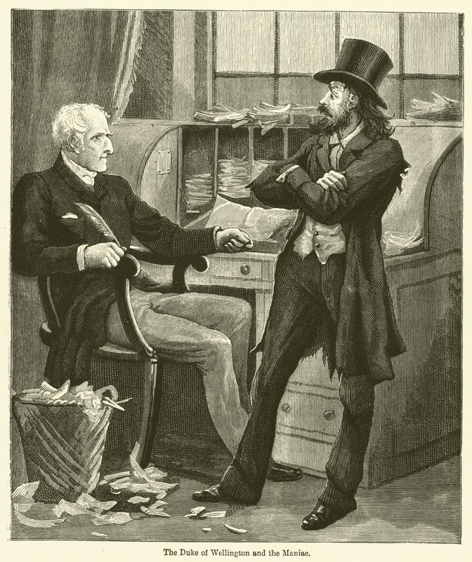 The Duke of Wellington and the Maniac by English School