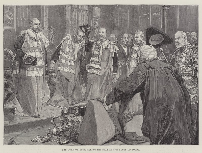 The Duke of York taking his Seat in the House of Lords by English School