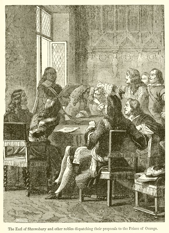 The Earl of Shrewsbury and Other Nobles Dispatching Their Proposals to the Prince of Orange by English School