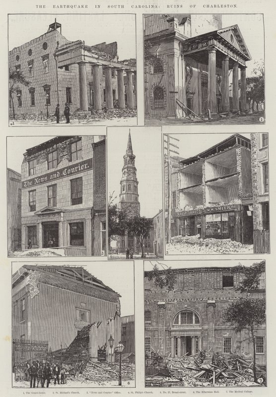 The Earthquake in South Carolina, Ruins of Charleston by English School