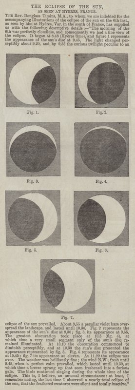 The Eclipse of the Sun, as seen at Hyeres, France by English School