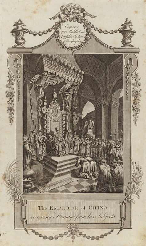 The Emperor of China receiving homage from his subjects by English School