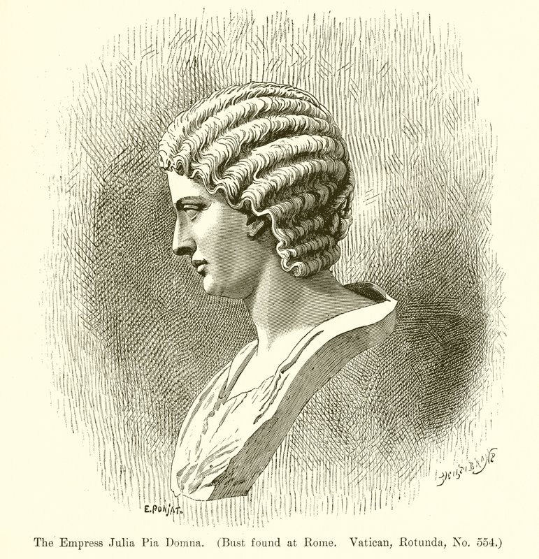 The Empress Julia Pia Domna (Bust found at Rome. Vatican, Rotunda, No. 554) by English School