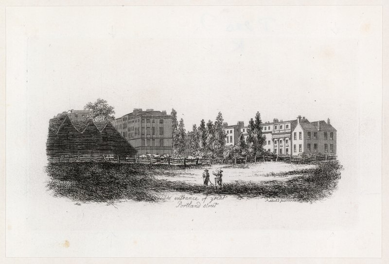 The Entrance of Great Portland Street, Marylebone, London by English School