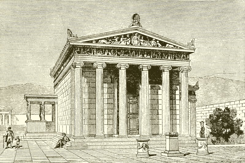 The Erechtheion, a Famous Temple at Athens to the Hero Erechtheus by English School