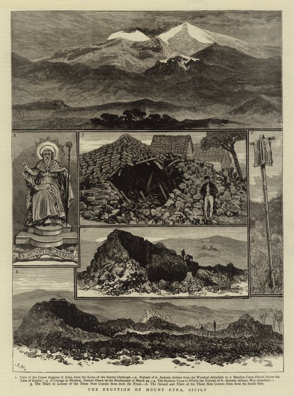 The Eruption of Mount Etna, Sicily by English School
