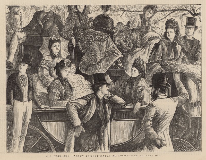 The Eton and Harrow cricket match at Lords, the lookers-on by English School