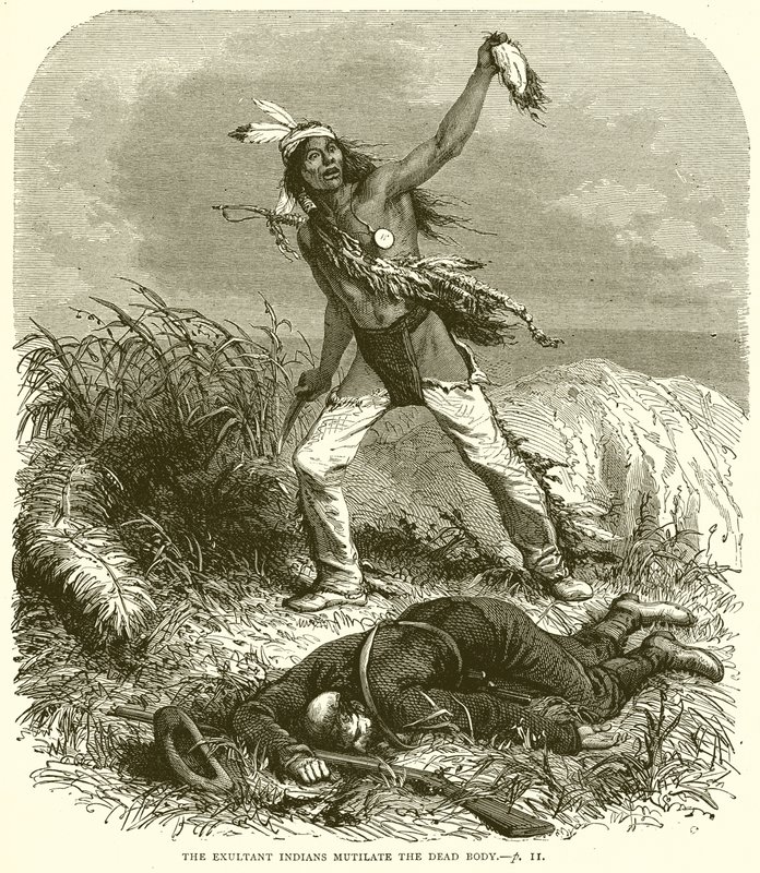 The Exultant Indians Mutilate the Dead Body by English School