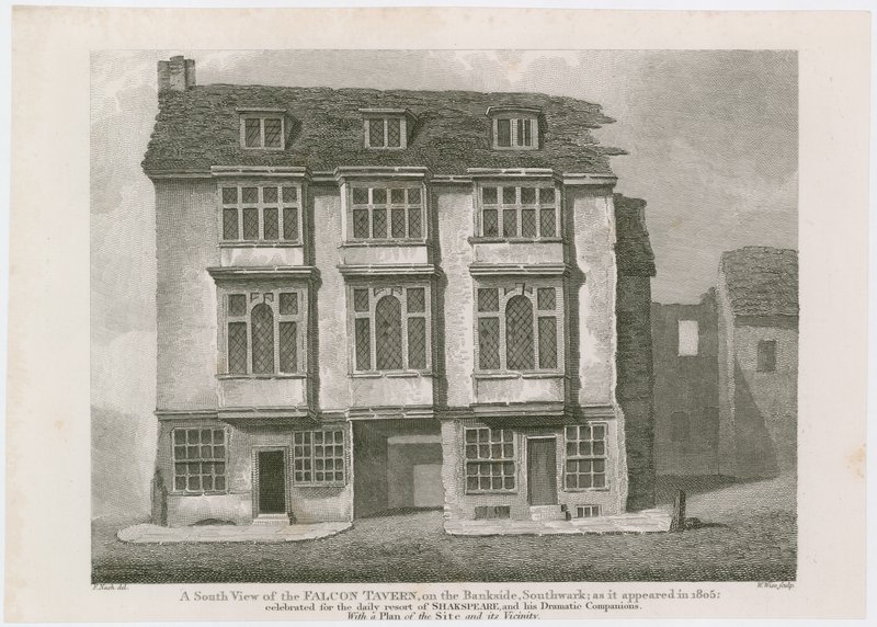 The Falcon Tavern on the Bankside, Southwark. As It Appeared in 1805 by English School