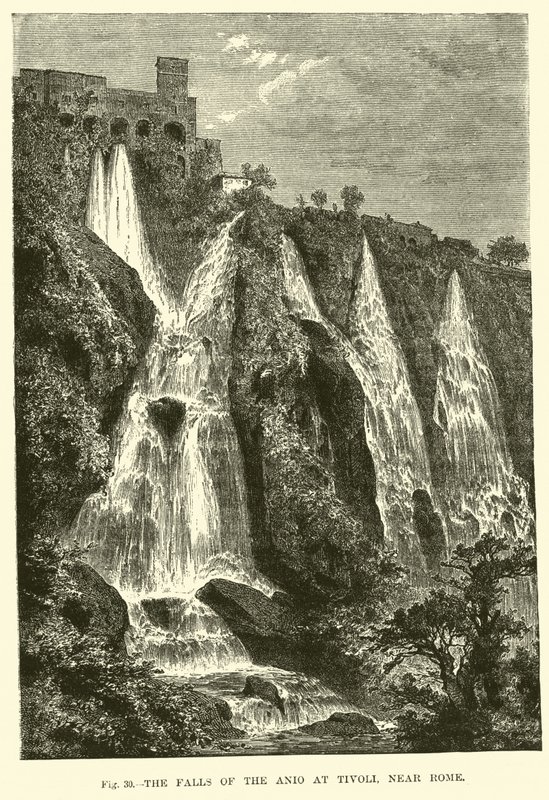 The Falls of the Anio at Tivoli, near Rome by English School