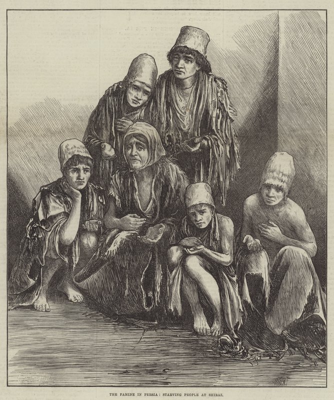 The Famine in Persia, Starving People at Shiraz by English School