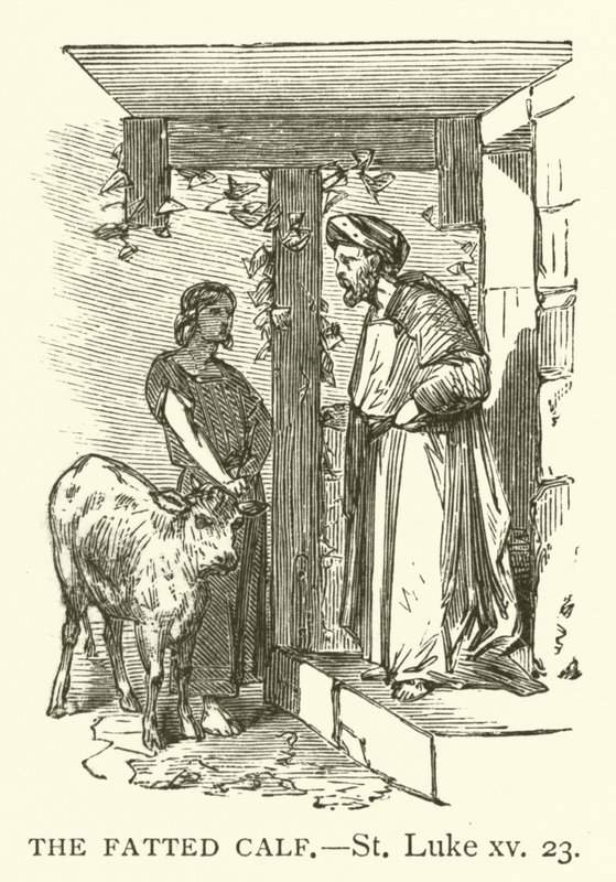 The Fatted Calf, St Luke, xv, 23 by English School