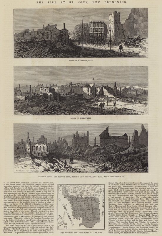 The Fire at St John, New Brunswick by English School