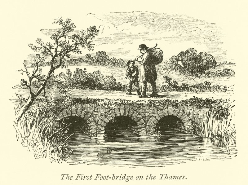 The First Foot-Bridge on the Thames by English School