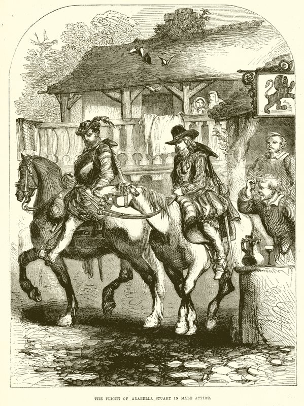 The Flight of Arabella Stuart in Male Attire by English School