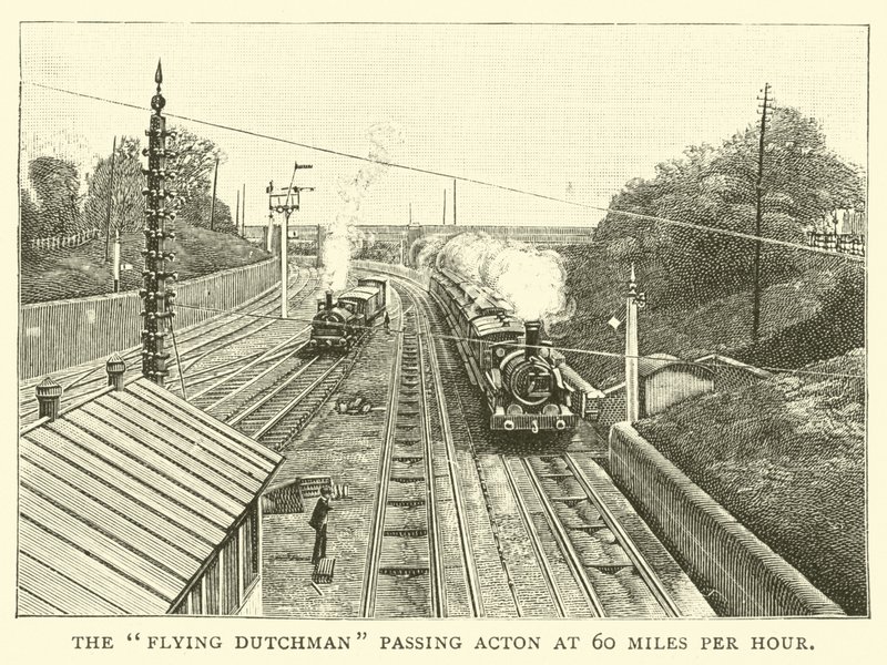 The Flying Dutchman passing Acton at 60 miles per hour by English School