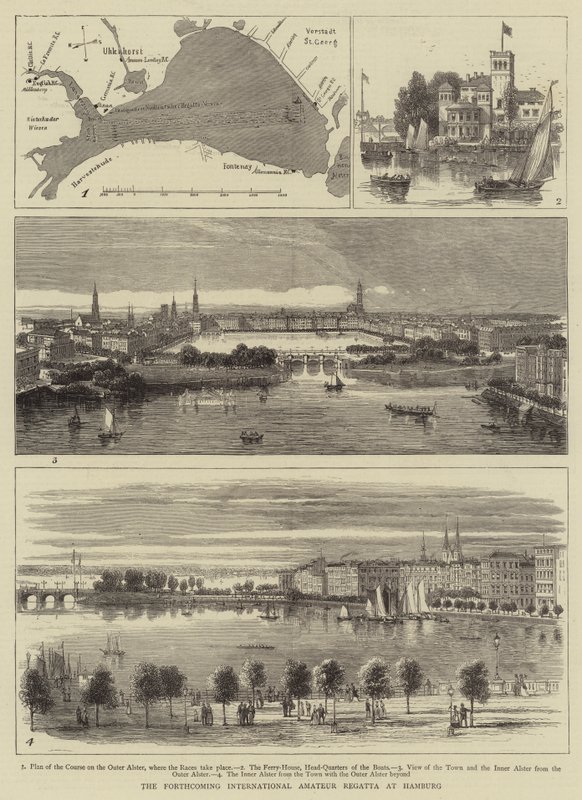 The Forthcoming International Amateur Regatta at Hamburg (engraving) by English School