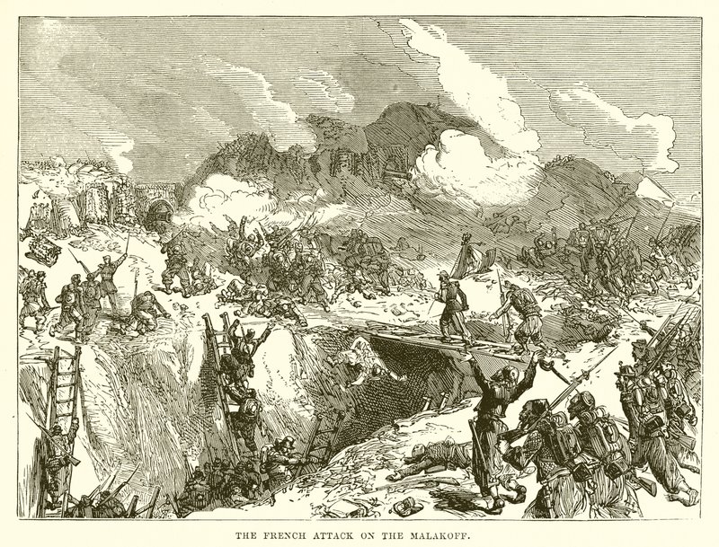 The French Attack on the Malakoff by English School
