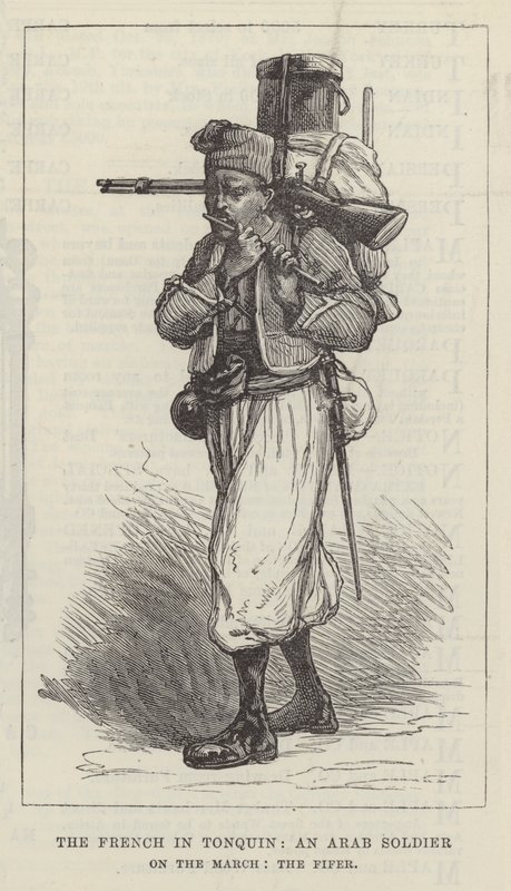 The French in Tonquin, an Arab Soldier on the March, the Fifer by English School