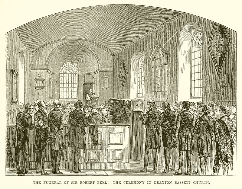 The Funeral of Sir Robert Peel: The Ceremony in Drayton Bassett Church by English School