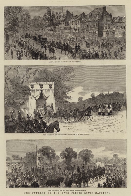The Funeral of the Late Prince Louis Napoleon by English School
