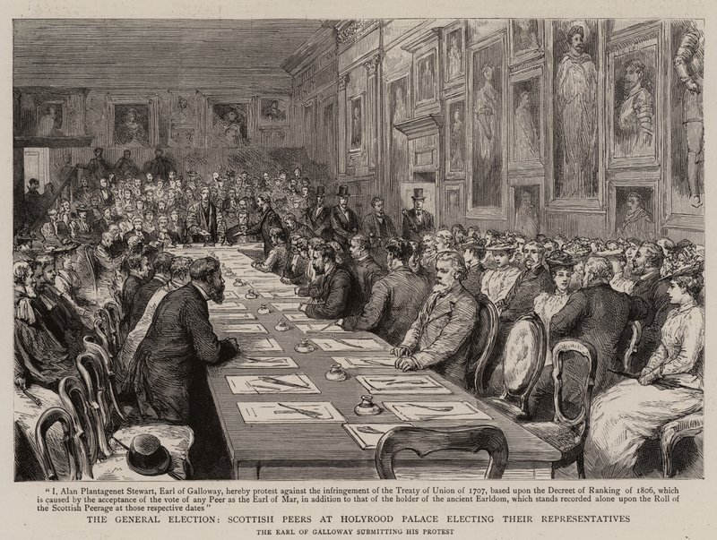 The General Election, Scottish Peers at Holyrood Palace Electing Their Representatives by English School