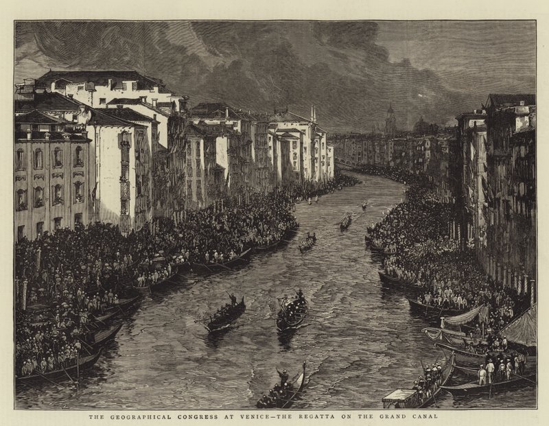 The Geographical Congress at Venice, the Regatta on the Grand Canal by English School