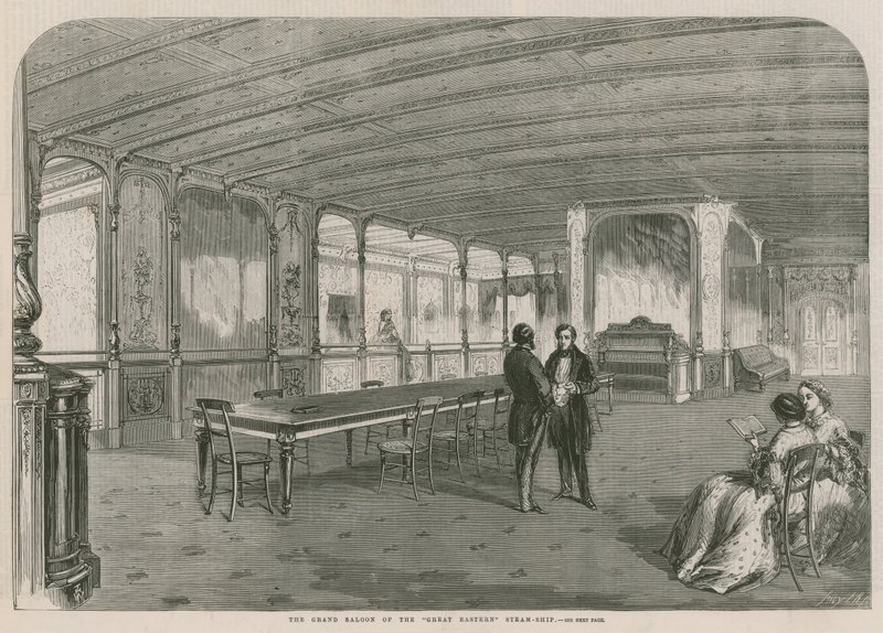 The Grand Saloon of the Great Eastern steam ship by English School