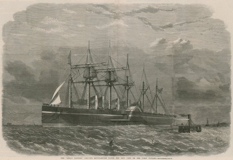 The Great Eastern Leaving Southampton Water for New York on Her First Voyage by English School