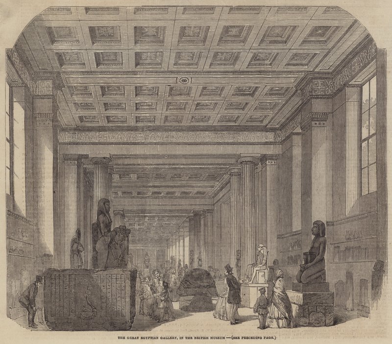 The Great Egyptian Gallery, in the British Museum by English School