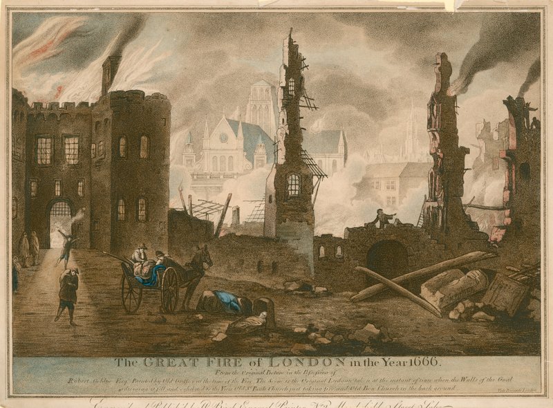 The Great Fire of London in the year 1666 by English School