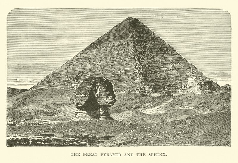 The Great Pyramid and the Sphinx by English School
