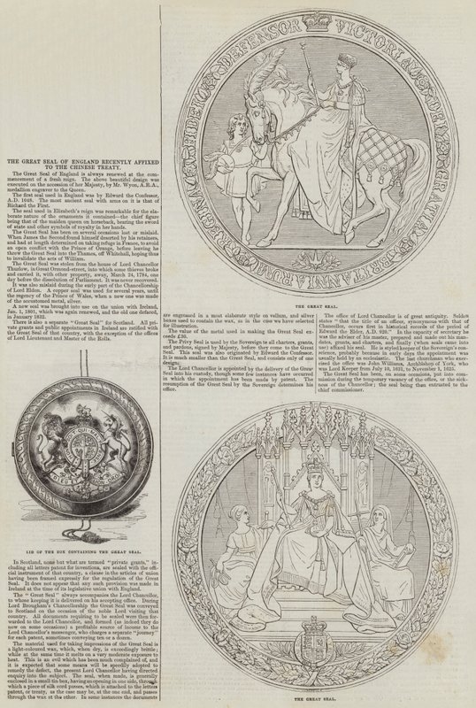 The Great Seal of England Recently Affixed to the Chinese Treaty by English School