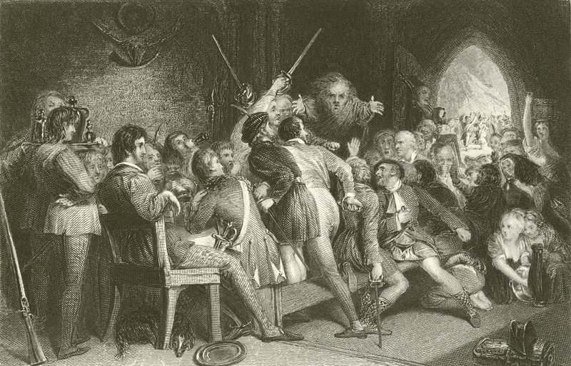 The Hall of Glennaquoich - A Highland Feast by English School