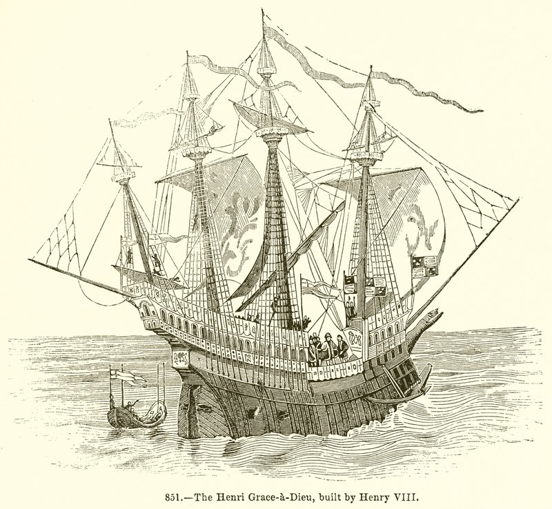 The Henri Grace-a-Dieu, Built by Henry VIII by English School