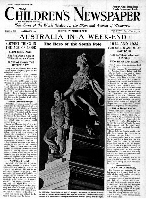 The Hero of the South Pole, Front Page of 