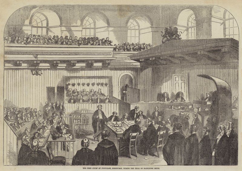 The High Court of Justiciary, Edinburgh, during the Trial of Madeleine Smith by English School