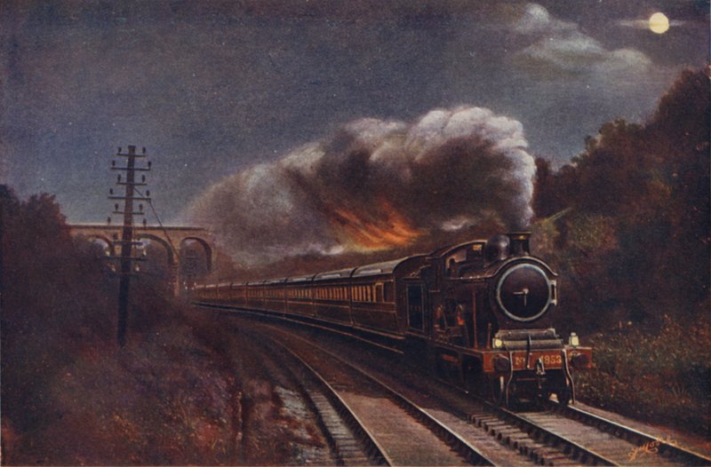 The Hook of Holland Express by Night, Liverpool Street Station to Parkeston Quay, Great Eastern Railway by English School