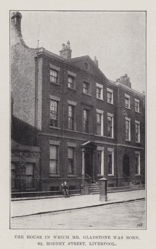 The House in which Mr Gladstone was Born, 62, Rodney Street, Liverpool by English School
