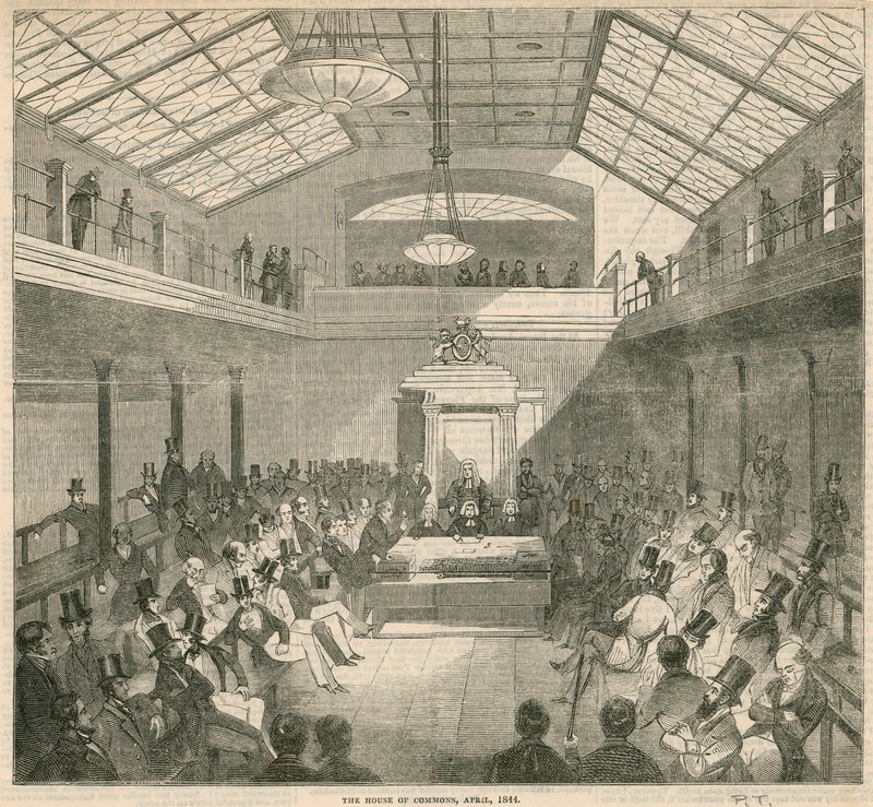 The House of Commons, Westminster, London, in April 1844 by English School