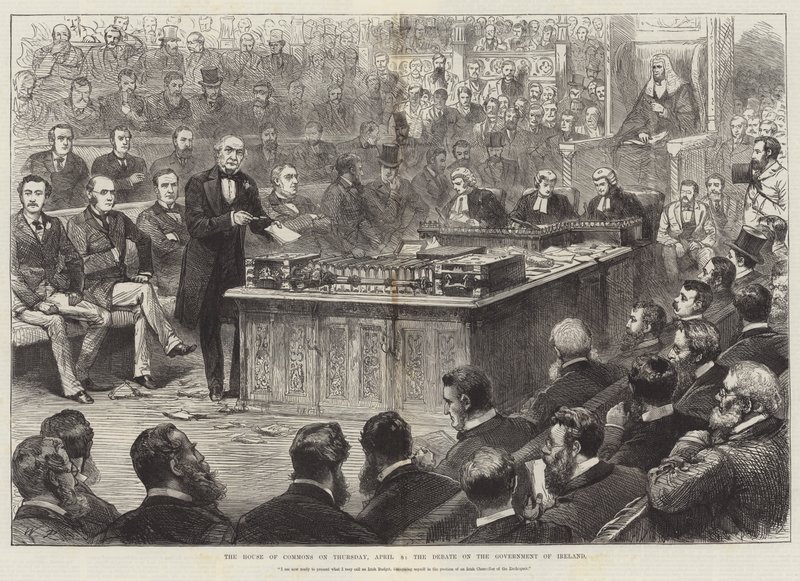 The House of Commons on Thursday, 8 April, the Debate on the Government of Ireland by English School