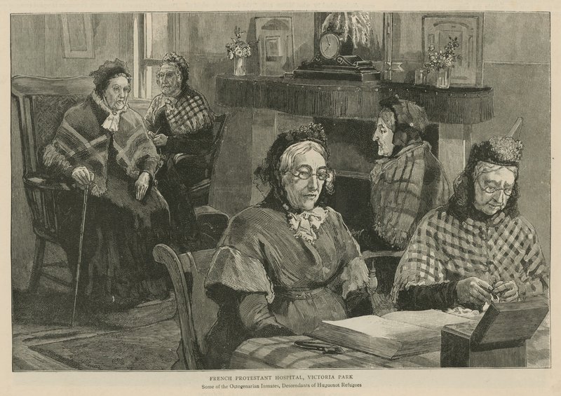 The Huguenots in England: French Protestant Hospital, Victoria Park by English School