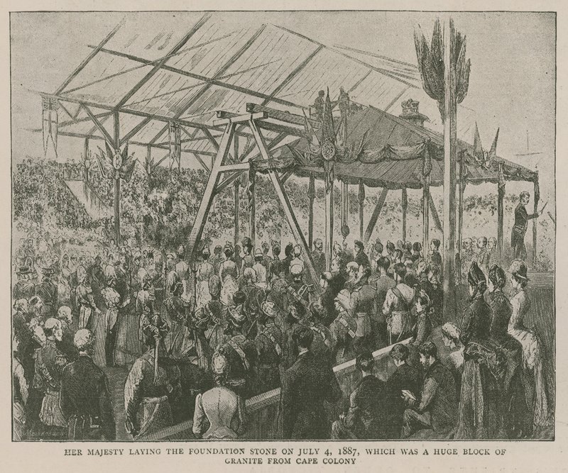 The Imperial Institute: Her Majesty laying the foundation stone on 4 July 1887 by English School