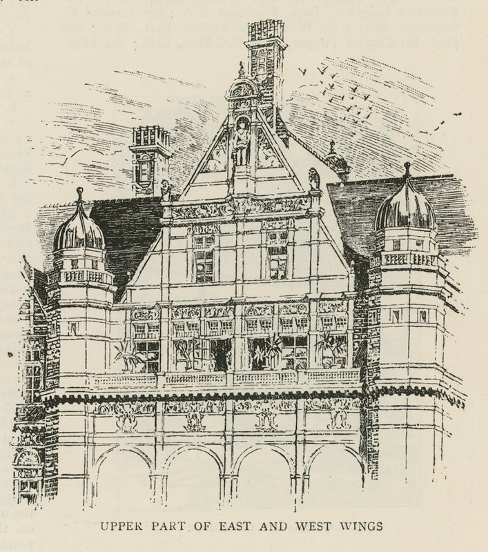 The Imperial Institute: Upper Part of East and West Wings by English School
