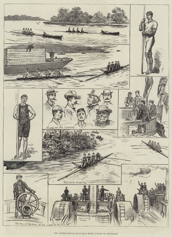 The International Boat-Race from Putney to Mortlake by English School