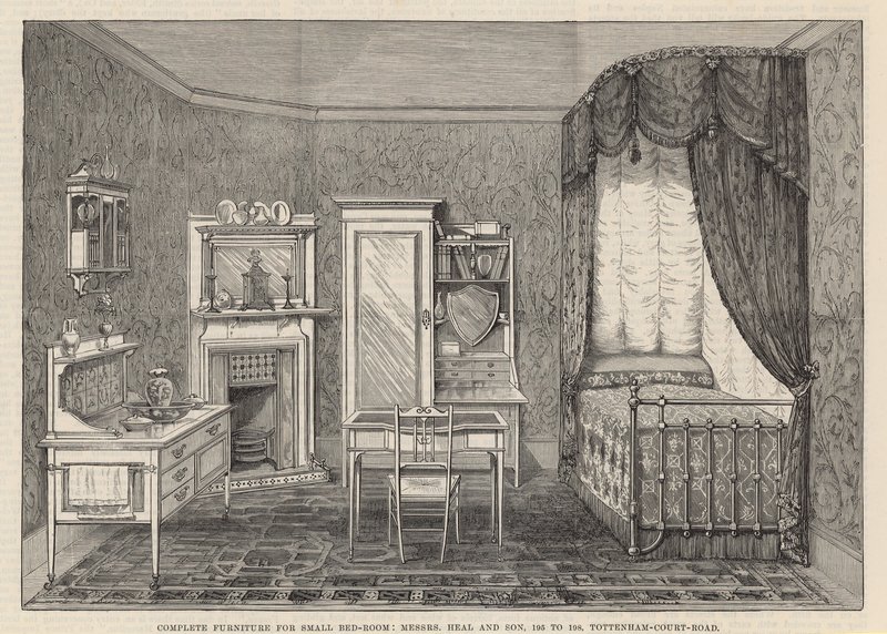 The International Health Exhibition: Complete Furniture for Small Bedroom by English School
