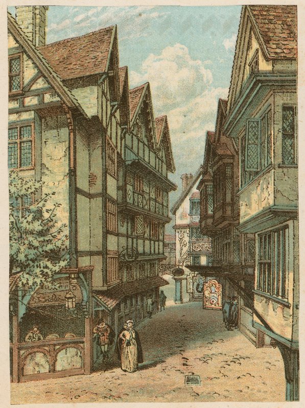 The International Health Exhibition at South Kensington, 1884: the old London street by English School