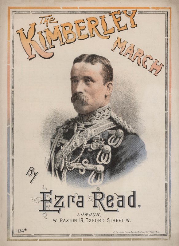 The Kimberley March, sheet music cover featuring a portrait of General John French by English School
