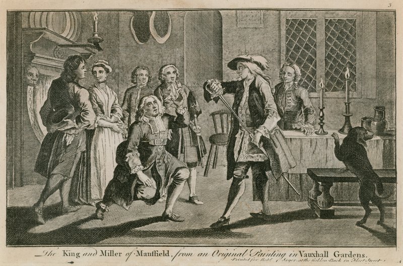 The King and Miller of Mansfield from an original painting in Vauxhall Gardens, London by English School